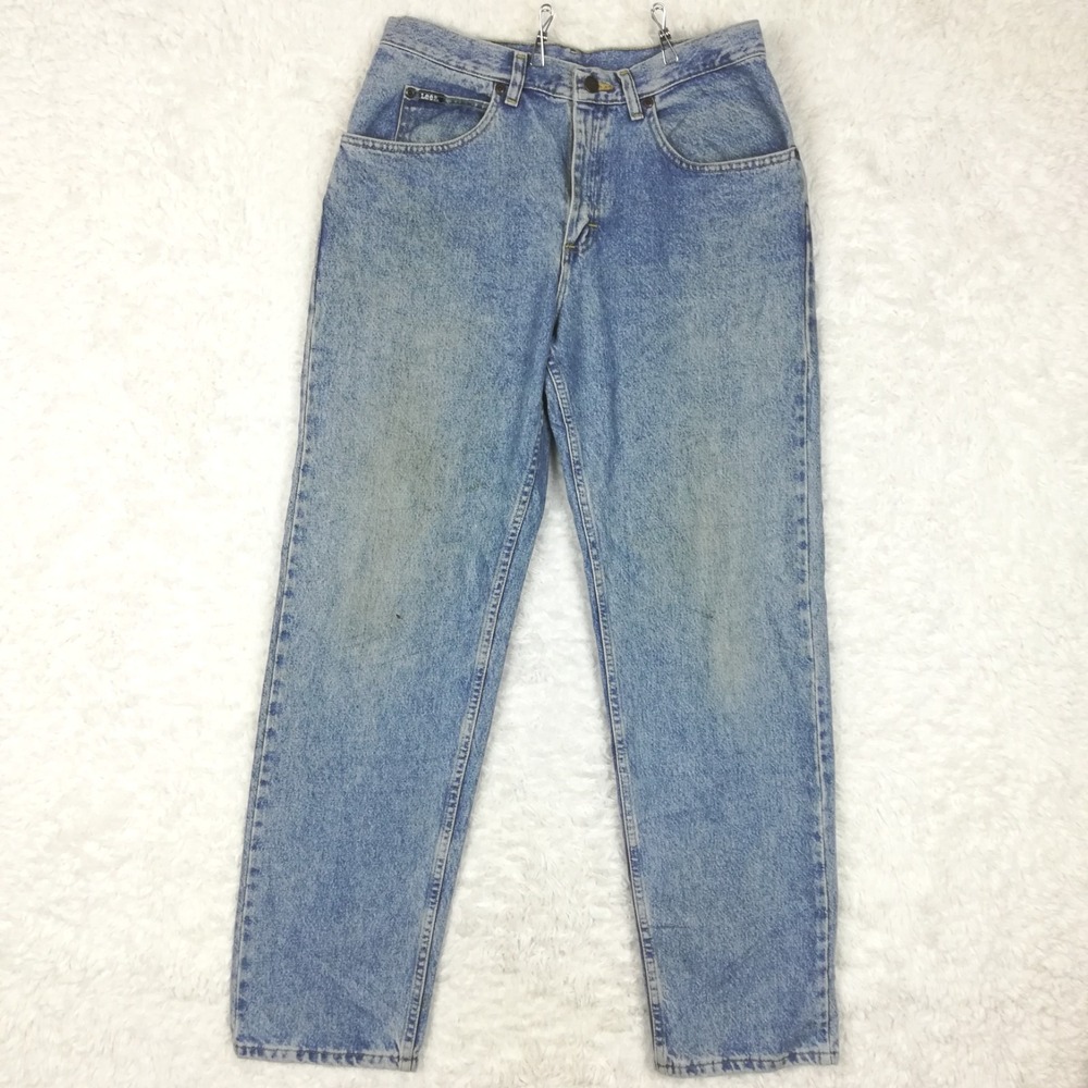 Vtg Lee Mens Jeans Tapered Relaxed Blue Denim Light Wash Workwear 32x32